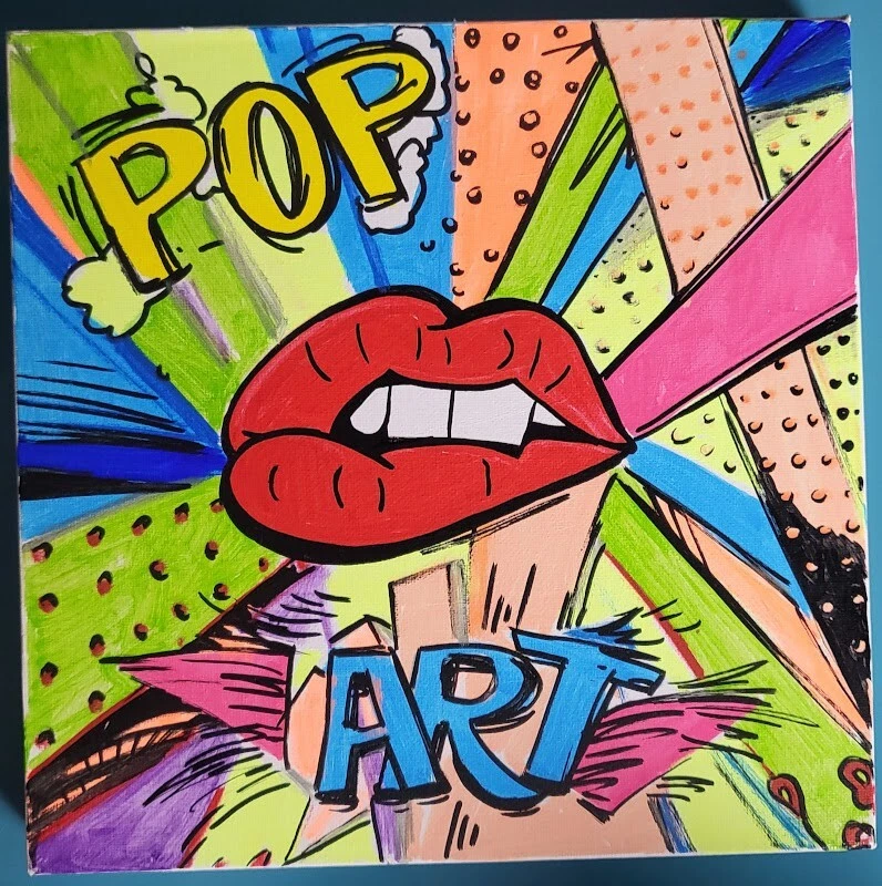 "Art Girls" Set of 4 Pop Art Original Canvas Paintings by Elena Polyakova. COA. - Image 4 of 4