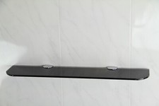 Wall Mounted Black Glass Shelf With Various Chrome Supports - Curved Edge