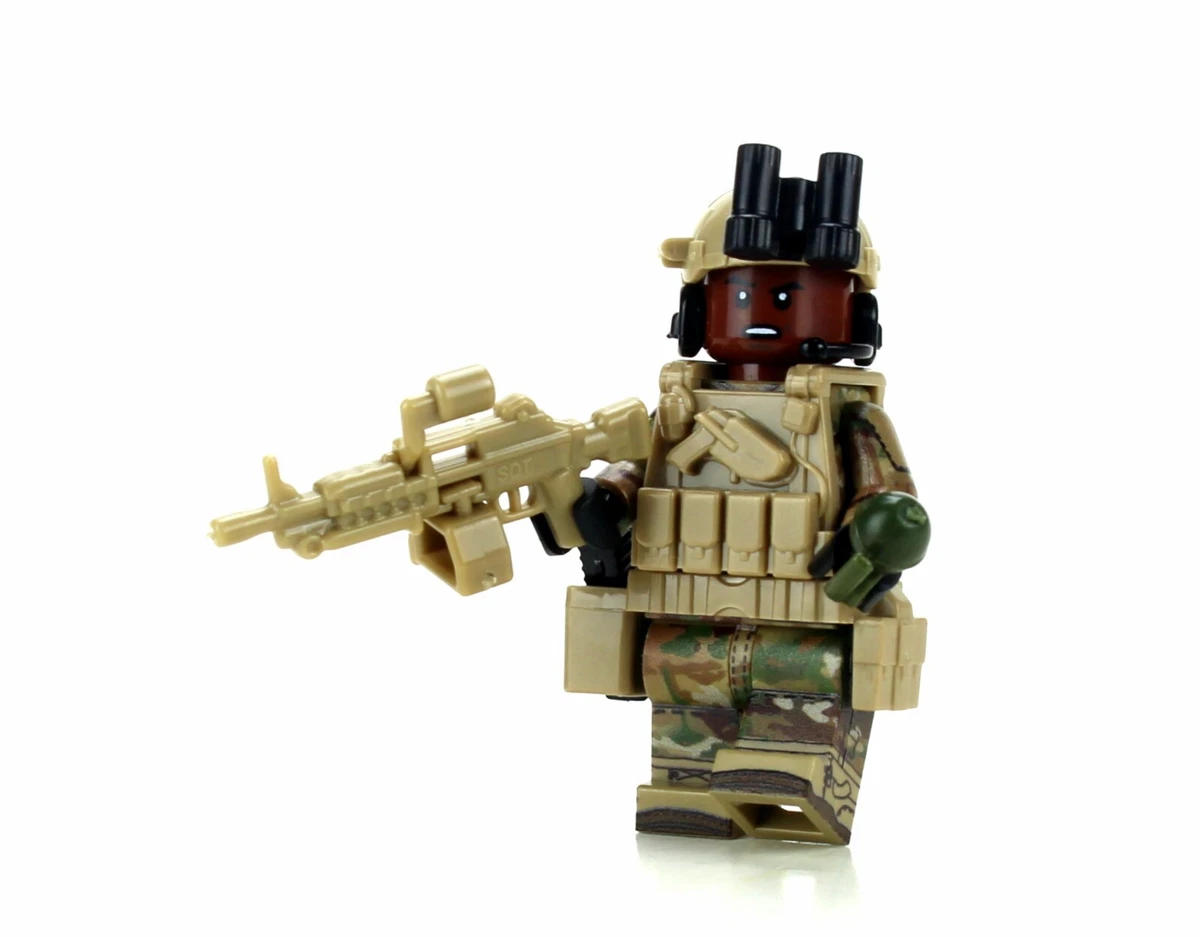 Custom Army Gunner African American OCP made with real LEGO minifigure