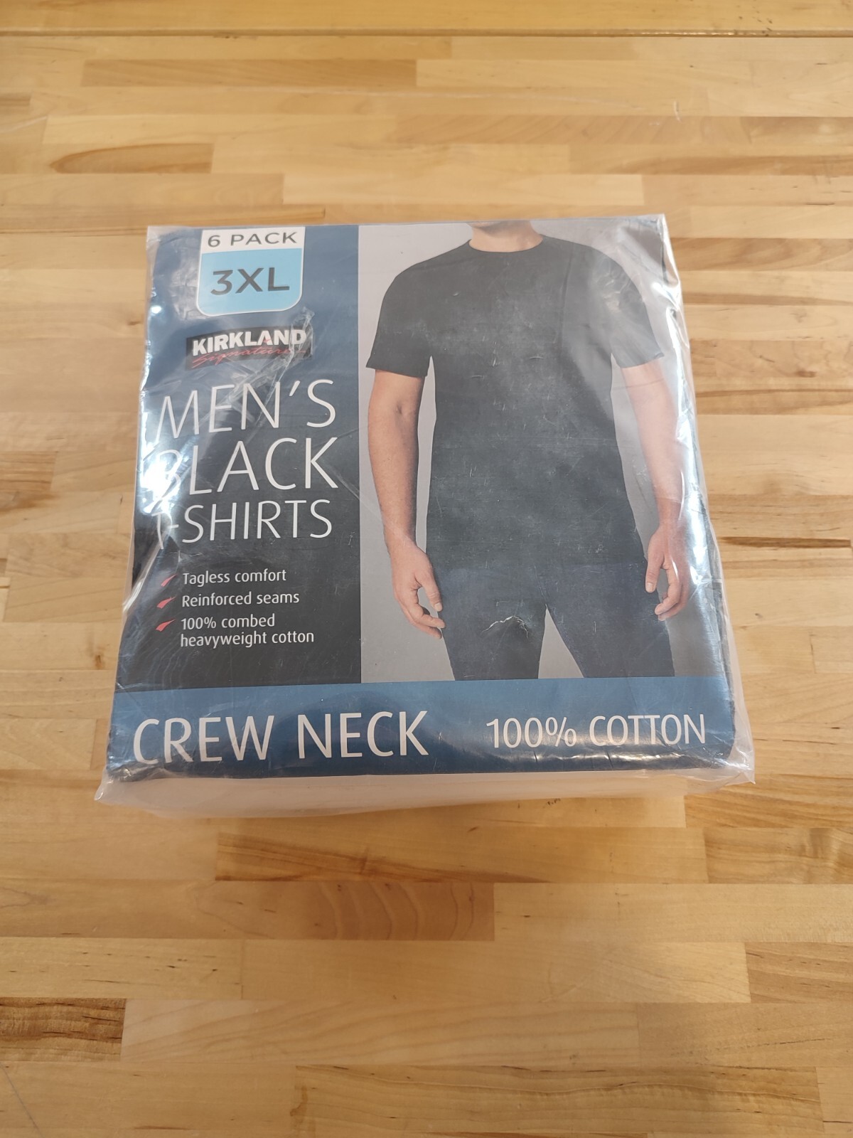 Men's 6 PK Kirkland Signature 100 Cotton Crew Neck Undershirt TShirt