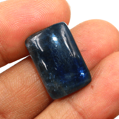 28 Cts Cianite Blu Naturale Alta Qualità 20x13,6mm Cuscino Cabochon Pietra Preziosa Sciolta - Foto 5 di 11