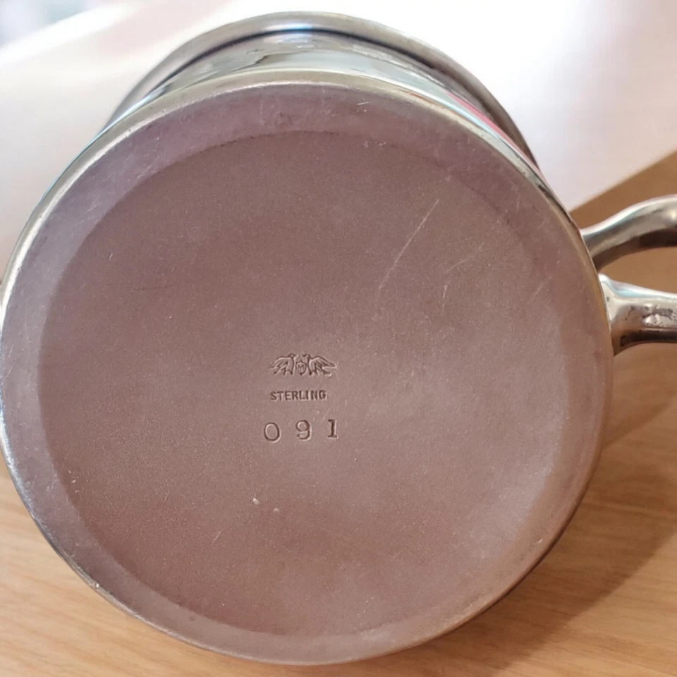 Antigua taza bebé conejito Baker Manchester de plata esterlina personalizada 1930 Foto 3 de 4