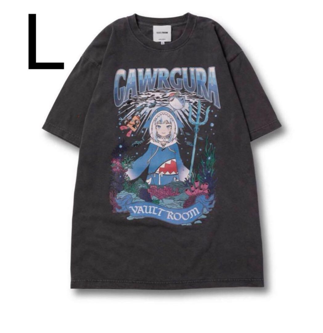 Hololive Gawr Gura Black L Size T-Shirt by Vaultroom