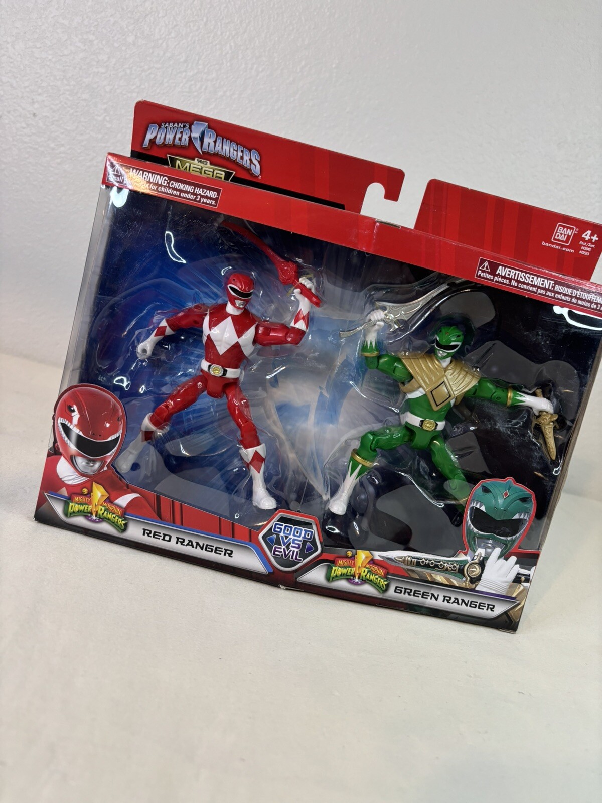 Power Rangers Mega Collection Mighty Morphin Red Ranger vs Green Ranger ...