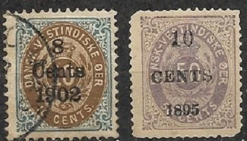 DANISH WEST INDIES LOT 1874 to 1905 MINT HR USED TYPES SHADES COVER FVF - Image 2 of 3