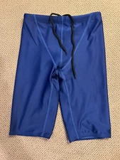 Mens Jock Shiny Spandex Tights Compression Shorts Blue XS