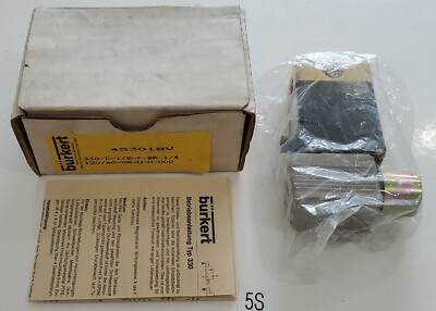 *NEW* BURKERT 453018V Solenoid Valve 3 Way 330-C- -F-BR-¼ + Warranty!