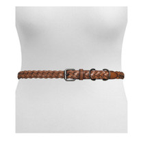 Frye Woven D-Ring Leather Belt Tan S/M