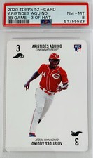 2019 Topps 52 Card BB Game Aristides Aquino RC “3 of Hat” Low Pop PSA 8