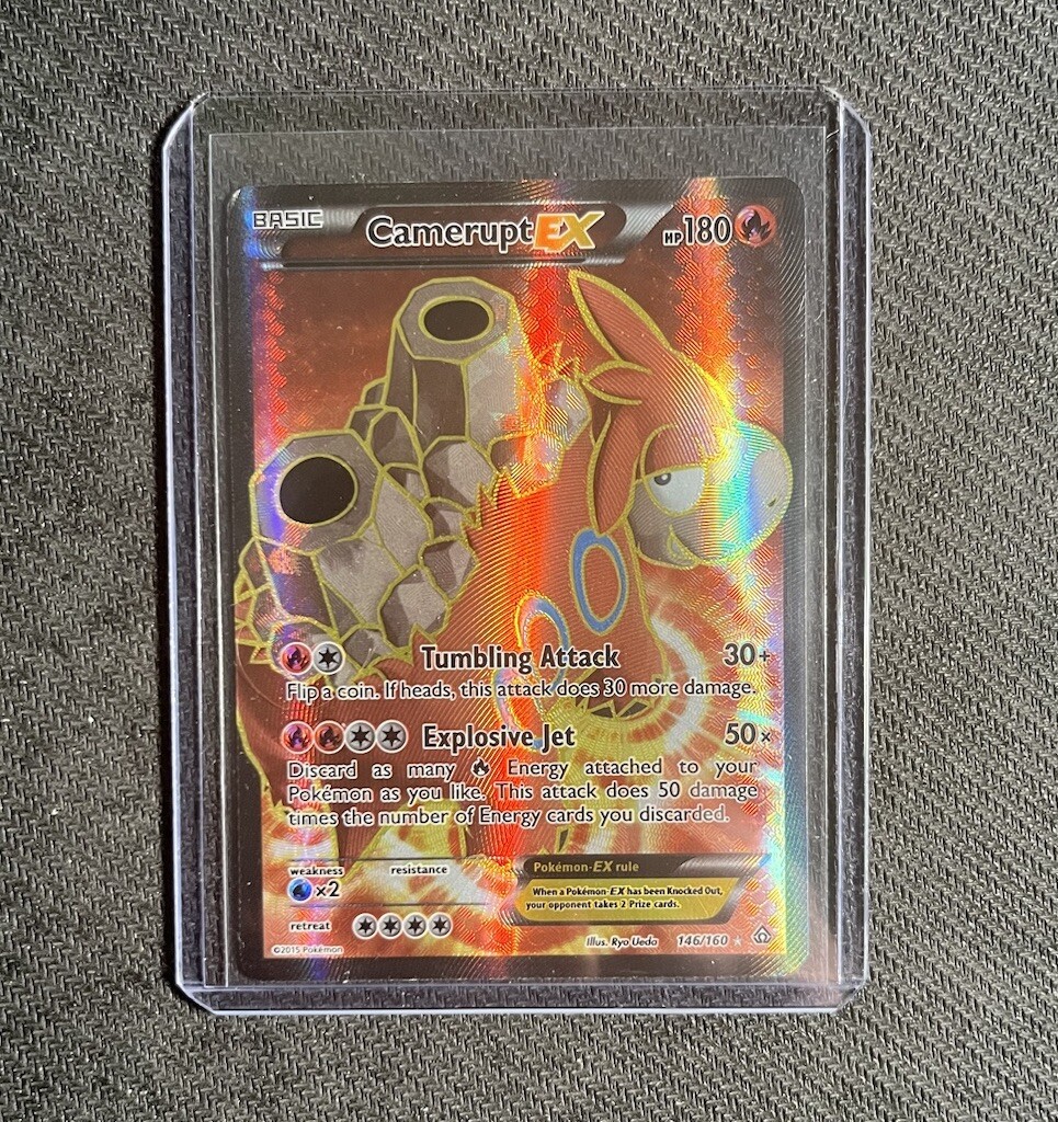 Pokemon Camerupt EX 146/160 Primal Clash Ultra Rare Full Art Holo NM