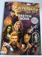 Marvel Avengers Art Sketchbook with 35pc Notebook Laptop PS4 XBOX Decal Stickers