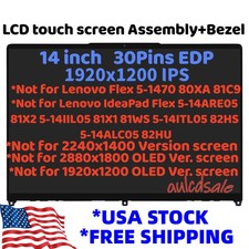 For Lenovo IdeaPad Flex 5 14IAU7 5 14IRU8 Lcd Touch Screen w/Bezel 14" WUXGA FHD