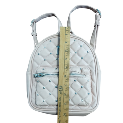 Badgley Mischka Blush Pink Quilted Studded Mini Backpack  display picture 2