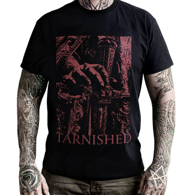 Tarnished Elden Ring Tshirt Dark Souls Gamer Tee Fantasy Knight Gothic Tee Gift