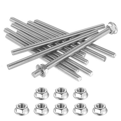 M6 Rohrset, Edelstahl V2A, 100mm, 10 Stück, Flanschmuttern, Möbel, Maschinen,...