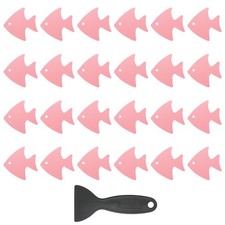 24 Pcs Non Slip Bathtub Stickers with Scraper Anti Slip Fish Pink