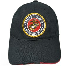 G.C.C. United States Marine Corps USMC Baseball Cap Black One Size Strapback Hat