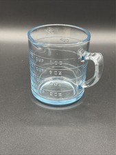 Vintage Light Blue 1 Cup Fire King Glass Liquid Measuring Cup W/One Spout