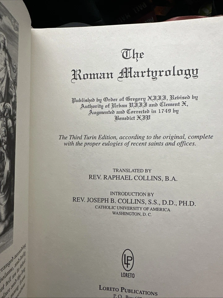 The Roman Martyrology 3rd Turin Edition by Rev Raphael Collins Hardback - Image 2 of 4