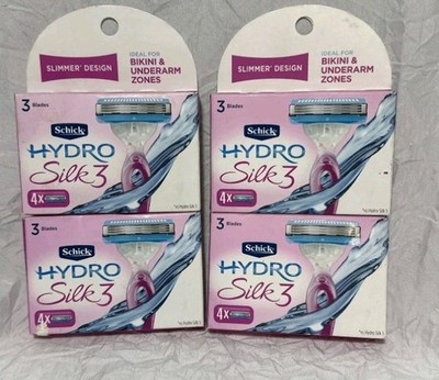 4 Packs Women s Schick Hydro Silk 3 Razor Refills - 4ct Total 16 Razors Bikini