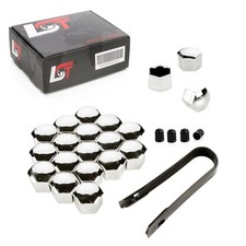 20x Radmuttern Abdeckkappen Radschraubenkappen 17 mm chromfarben für CHEVROLET