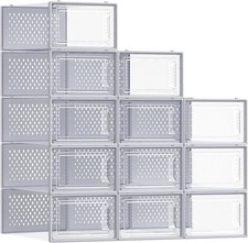 SONGMICS SHOE BOXES PACK OF 12 SHOE STORAGE ORGANIZERS ULSP006G12 -