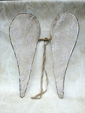 Engelsflügel antik Krippenspiel Weihnachten Perlen Pailetten Gestickt Handarbeit