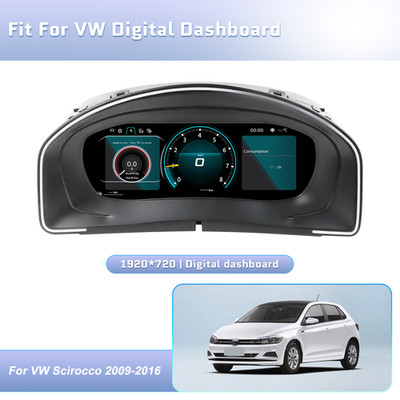 Digital Display Instrument Cluster Dashboard Gauges For VW Scirocco 2009-2016