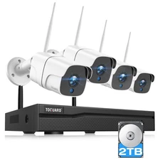 1080P 8CH Wireless Home Security Systems with 4 pcs Cameras 2TB HDD Night Vision