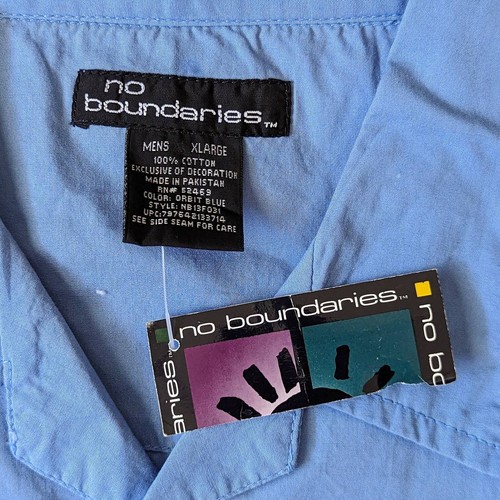 NEW 90s Vintage DEADSTOCK Spin Master Button Down Collared Casual Shirt Blue XL - Picture 4 of 5