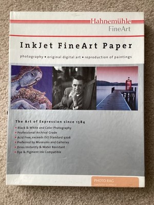 Hahnemuhle 8.5  x 11''  Photo Rag Fine Art Paper Smooth Surface - 21 ct 308gm2