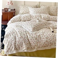 Ruffle Duvet Cover Twin 100 Cotton Teen Girls Twin 68" x 86" Lace Grain Full