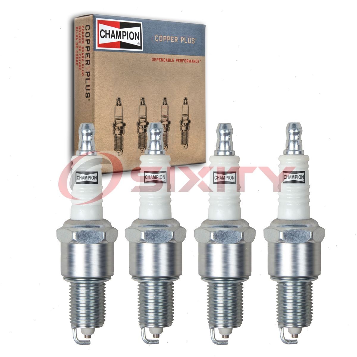 4 pc Champion Copper Plus Spark Plugs for 1986-1995 Plymouth Voyager 2.2L qn