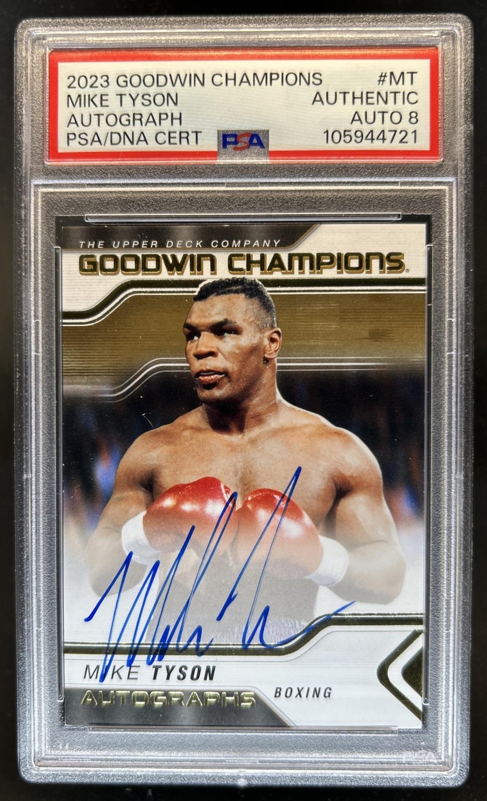 2023 Upper Deck Goodwin Champions Mike Tyson Auto #A-MT PSA Authentic 8 view 1
