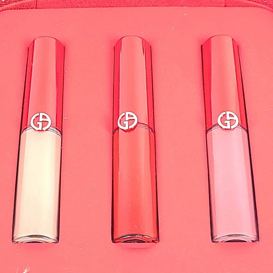 Giorgio Armani Lip Maestro Matte Liquid Lipstick Trio and Pouch Set 3x 0.12 NIB - Image 4 of 4