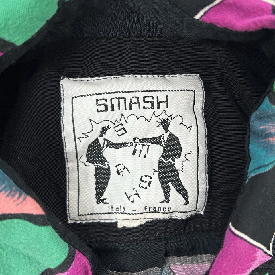 Vintage 80s 90s SMASH Long Sleeve Button Up Men’s Large Abstract Colorful Thin - Image 4 of 4