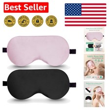 Luxurious 100 Mulberry Silk Sleep Mask 2 Pack - Adjustable Blackout Eye Covers