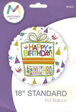 2 HAPPY BIRTHDAY 18" Foil Balloons - New in Package - FAST FREE SHIPPING HBD