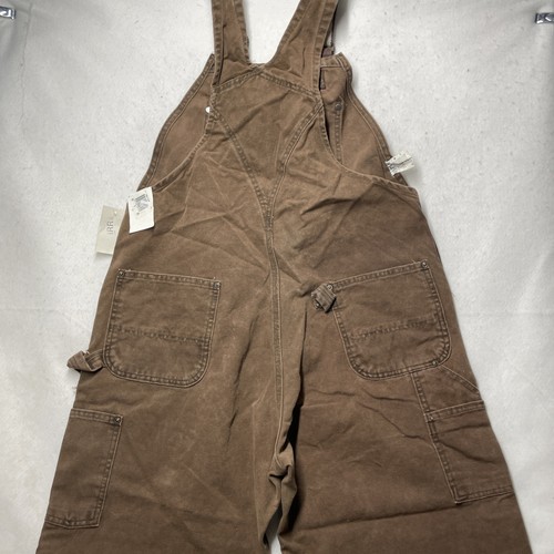 Carhartt Bib Overalls 40x30 Sandstone Duck Unlined Dark R06 CHT VTG Double Knee - Picture 4 of 10