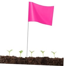 50-Pack Pink 15x4x5 Inch Marking Flags - Use for Yard & Lawn