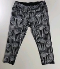 RBX Leggings Women’s Black Medium Striped  Active Wear Yoga Gym Training