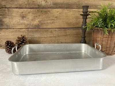 1225⚜️ Ancien Plat à Four en Aluminium Longueur 42 Cm Forme Rectangle - Photo 1/4