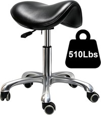 Ergonomic Saddle Stool, Thick Memory Foam Height Adjustable Rolling Chair with