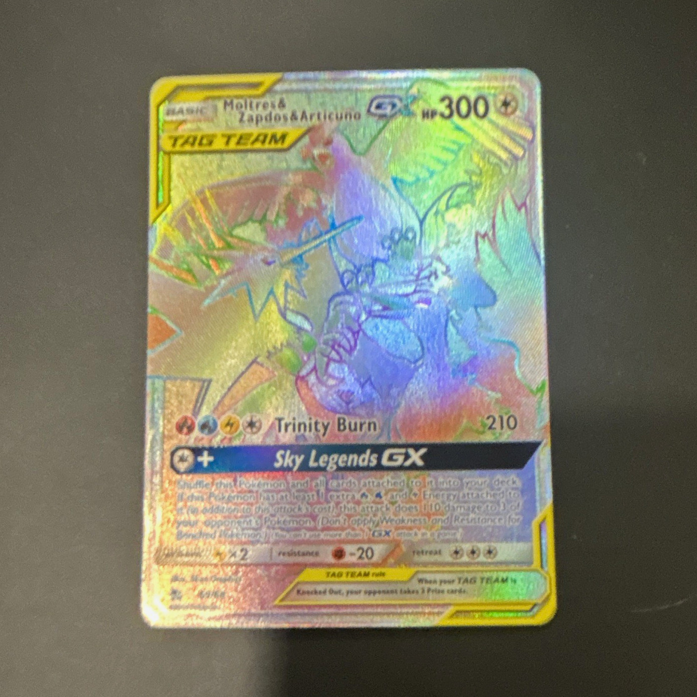 Moltres & Zapdos & Articuno GX 69/68 Hidden Fates Secret Rare Holo TAG TEAM