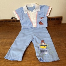 Vintage 60s Catton Bros Cotton Candy Boys 2pc Outfit Humpty Dumpty Go Team 9 M