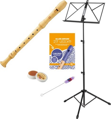 Moeck 2200 Blockflöte Flauto Rondo Set Sopran C barocke Griffweise Ahorn Zubehör