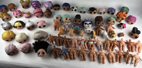 lol Surprise Dolls Lot Parts 32 Heads, 27 Bodies, 7 Complete Boys Girls Cats Dog