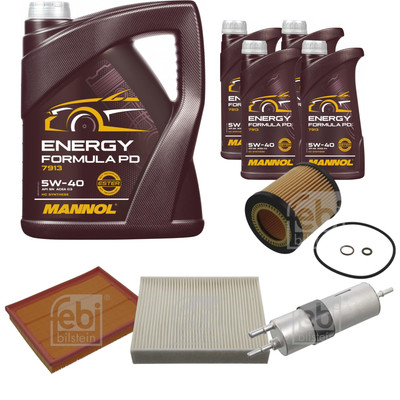 FEBI BILSTEIN Inspektionspaket 9L MANNOL Energy Formula PD 5W-40 für BMW 2