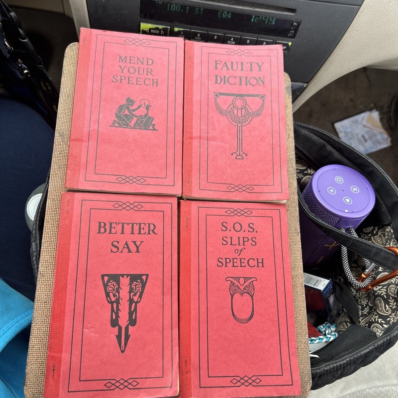 Antique Funk & Wagnalls Small Red Books, Mend Your Speech, Great Condition