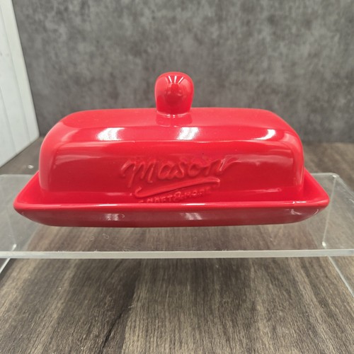 Red Mason Craft & More Ceramic Butter Dish Farmhouse Kitchen Decor - Picture 3 of 8